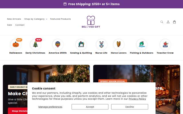 Startseite von Beloved Gift Shop
