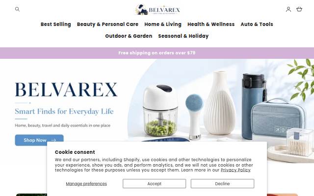 Belvarex storefront