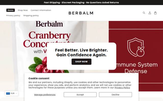 Berbalm storefront