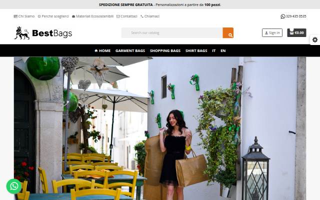 Copriabiti, borse shopping e sacchetti personalizzati storefront
