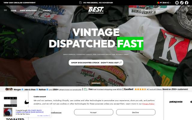 Best Vintage Wholesale storefront