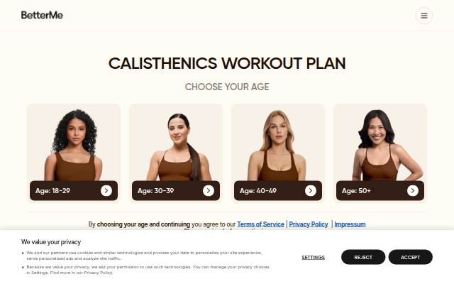 BetterMe Quiz storefront