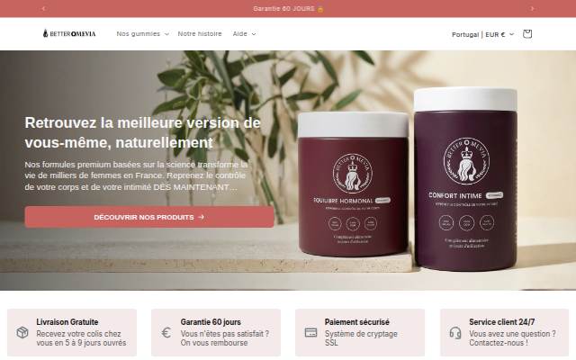 Better Omevia storefront