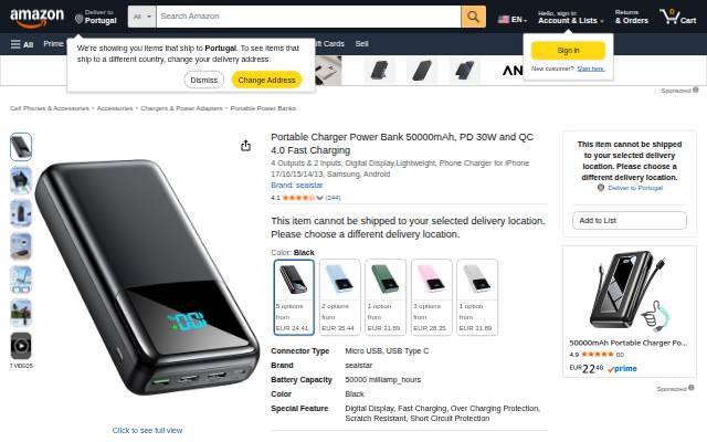 Montra da Amazon.com: Portable Charger Power Bank 50000mAh, PD 30W and QC 4.0 Fast Charging