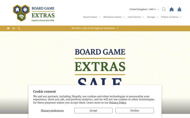 BGExtras storefront