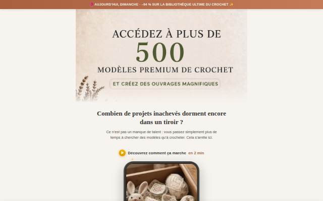 La Bibliothèque Ultime du Crochet — 500 modèles premium storefront