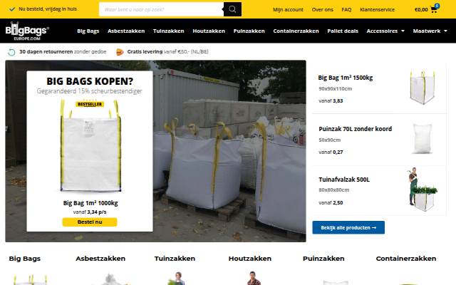 Vitrine de Big Bags Europe