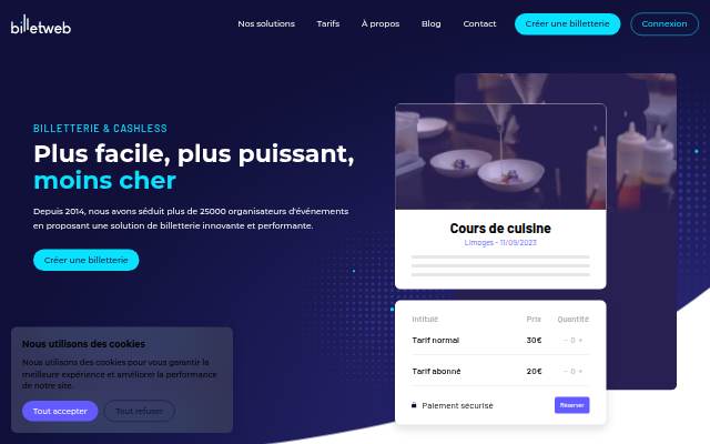 Billetterie en ligne complète storefront
