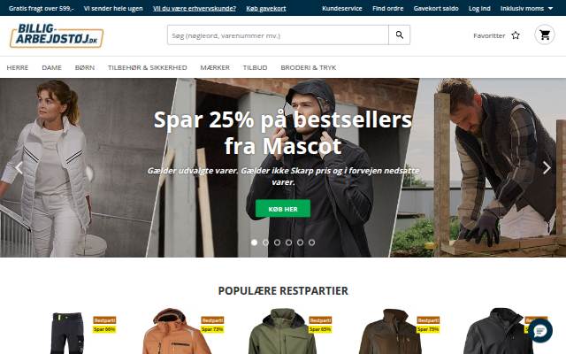 Escaparate de Billig arbejdstøj