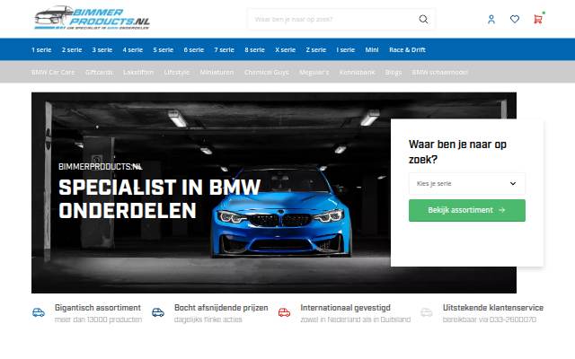 BimmerProducts.nl storefront
