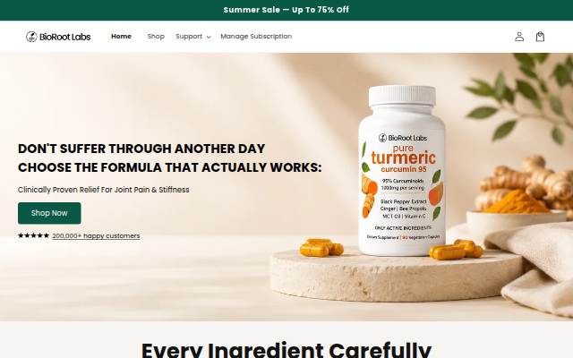 Bioroot Labs storefront