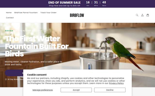 Birbflow storefront