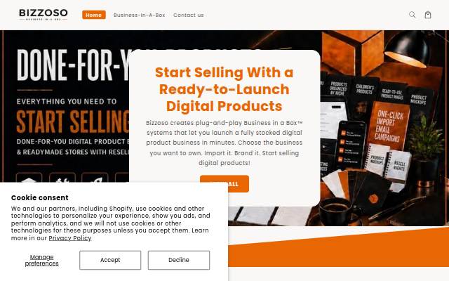 Bizzoso.com storefront