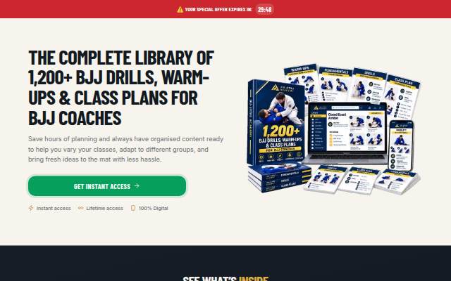 Startseite von 1,200+ BJJ Drills, Warm