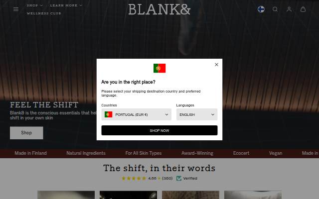 Blank&amp; storefront