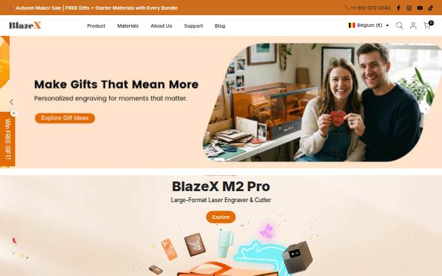 BlazeX Laser Engraver storefront