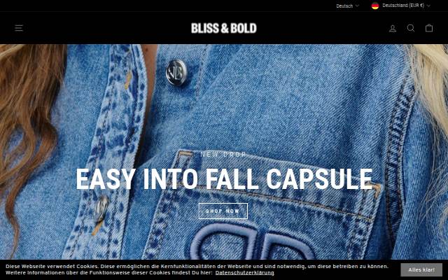 BLISS &amp; BOLD storefront