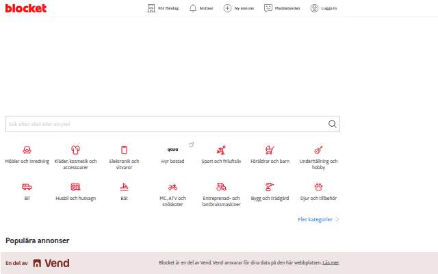 Blocket.se storefront