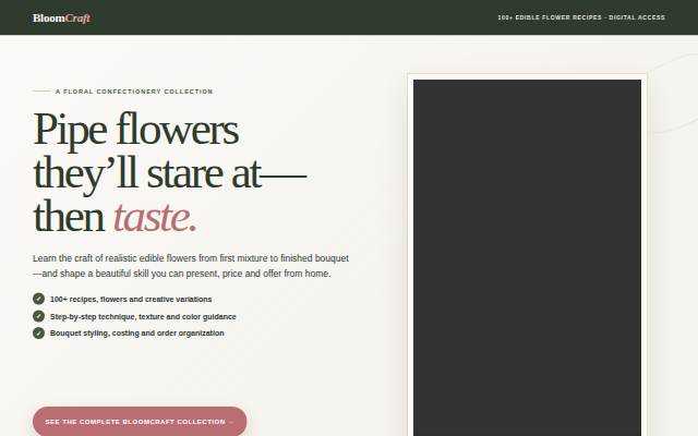 BloomCraft: Realistic Edible Flower Bouquet Recipes &amp; Techniques storefront