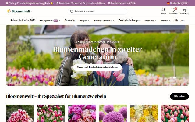 Startseite von Bloomenwelt