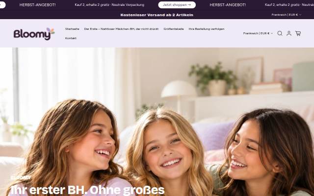 Startseite von Bloomy