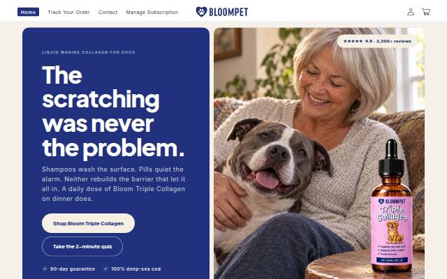 Startseite von Bloom Pet