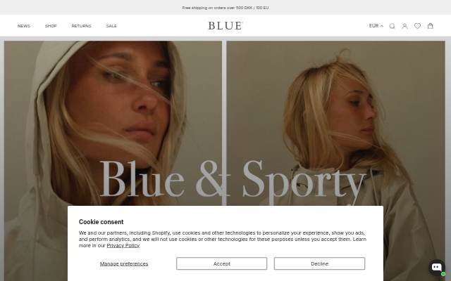 Blue Sportswear storefront