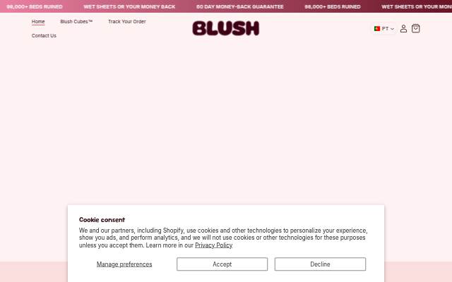 Blush Cubes storefront