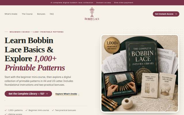 Bobbin Lace Library storefront