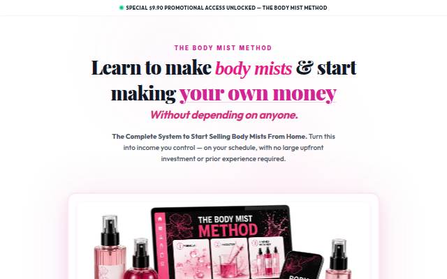 The Body Mist Method storefront