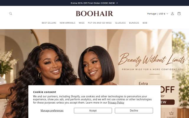 Boohair storefront