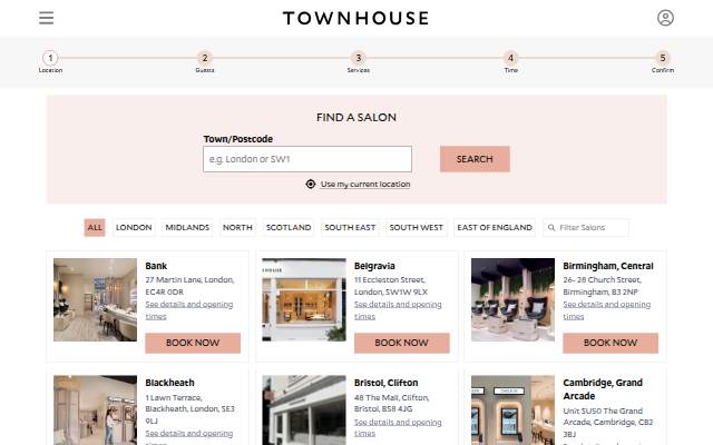 Startseite von Online Booking