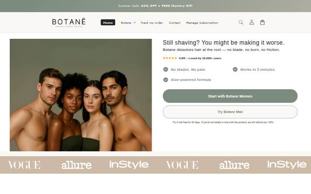 Botane Labs storefront