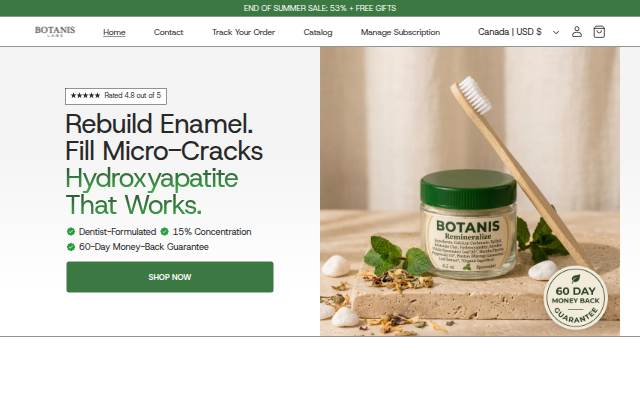 Botanis Labs storefront