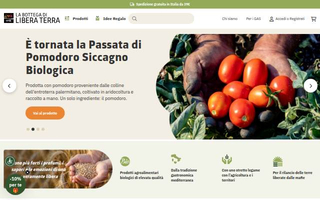 Startseite von La Bottega di Libera Terra