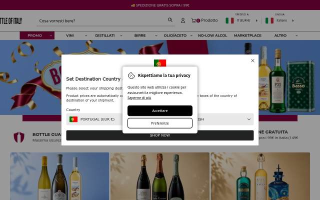 Startseite von Bottle of Italy