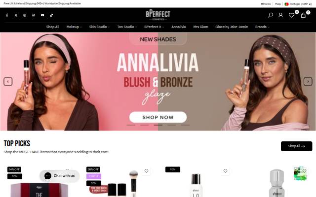 BPerfect Cosmetics storefront