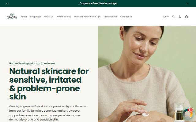 Startseite von Bragan Skincare