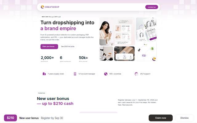 CreatiDrop storefront