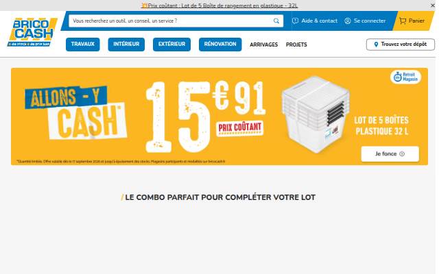 Brico Cash : matériaux de construction, outillage, bâti, jardin storefront