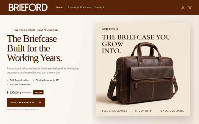 Brieford storefront