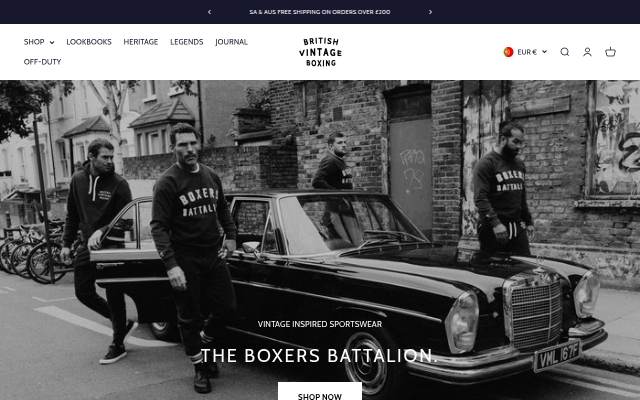 British Vintage Boxing storefront