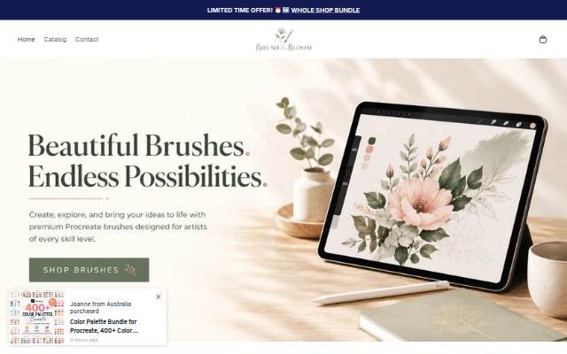 Brush &amp; Bloom storefront