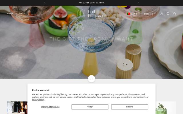 Brût Homeware storefront