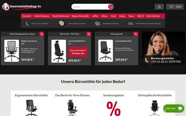 Hochwertige Bürostühle kaufen | Bürostuhlshop storefront