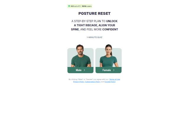 Posture Reset Program storefront