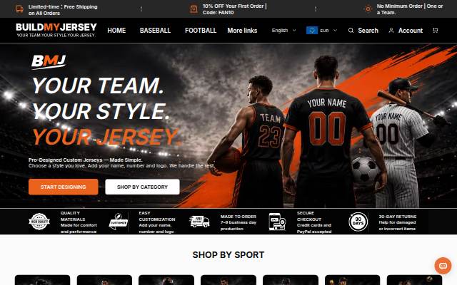 BuildMyJersey storefront