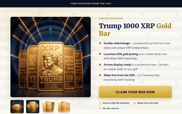 1000 XRP Gold Plated Bar storefront