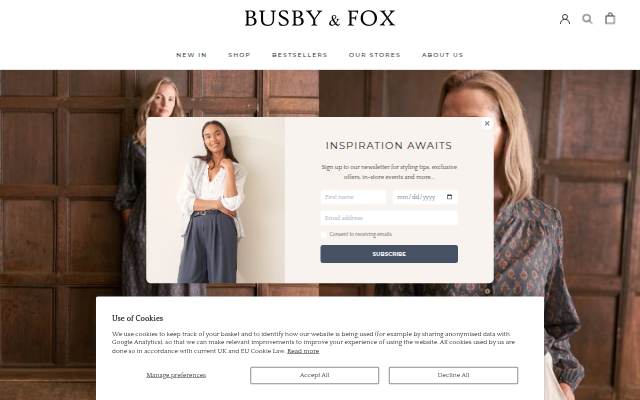 Busby &amp; Fox storefront