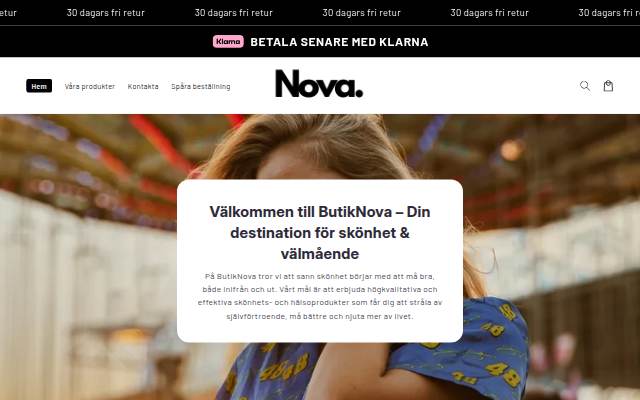 ButikNova storefront